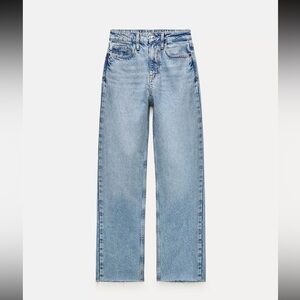 Zara High Rise Straight Leg Jeans